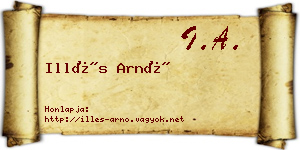 Illés Arnó névjegykártya